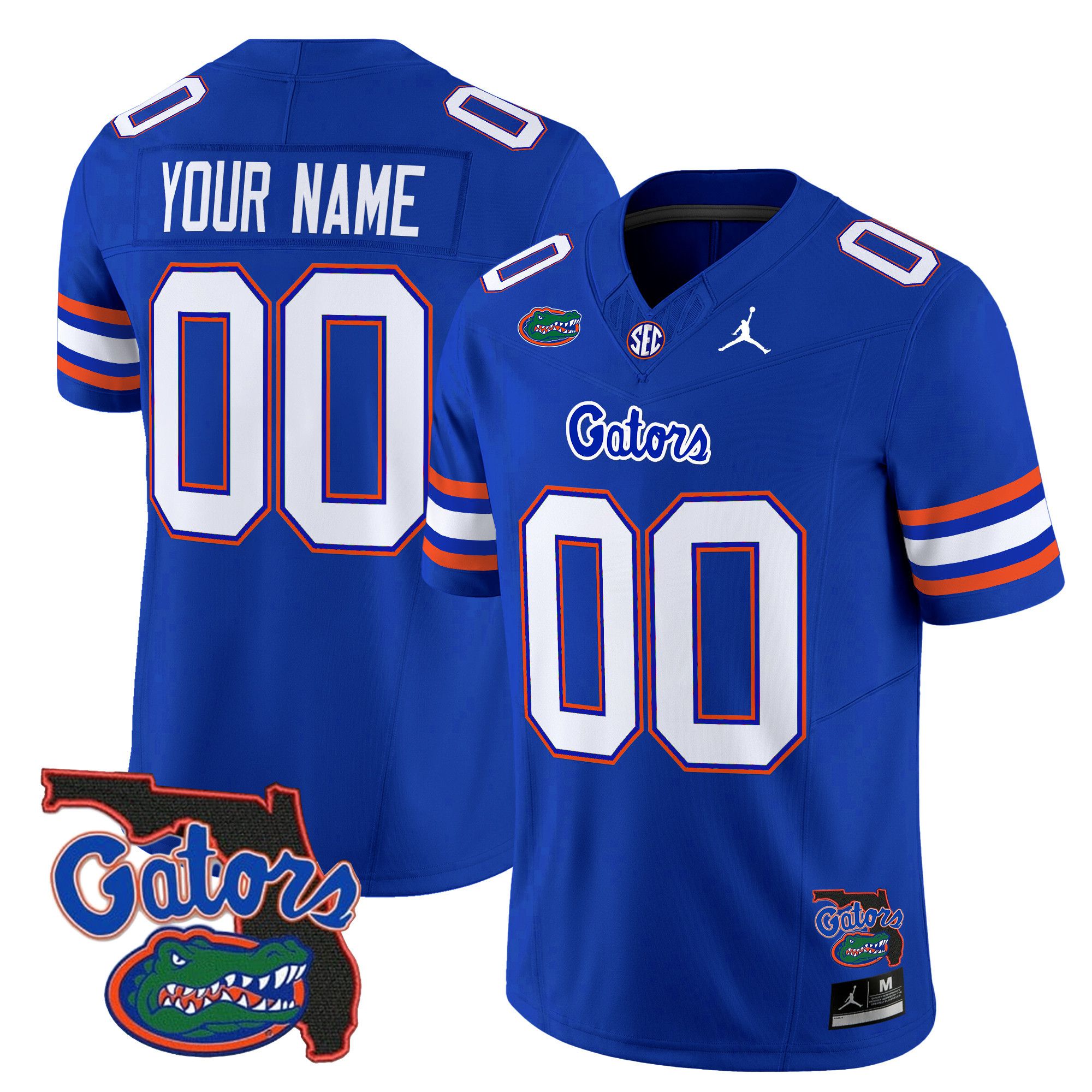 Men Florida Gators Blue 2024 Florida Patch Vapor Limited Custom NCAA Jersey style 1